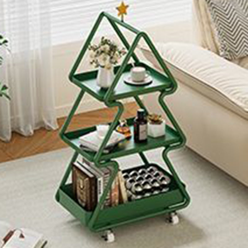 Zeitgenössischer kreativer Weihnachtsbaum Eisen Beistelltisch 3-stufig für Wohnzimmer 
