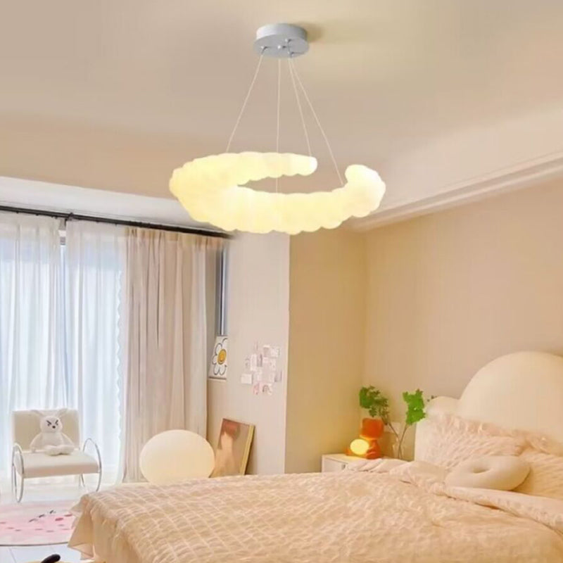 Lustre LED en fer et plastique minimaliste moderne pour salon 
