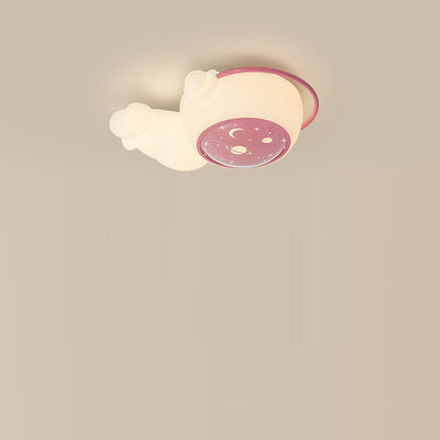 Luz de techo LED de montaje empotrado de hierro plástico redondo de estrella de dibujos animados creativa contemporánea para dormitorio 