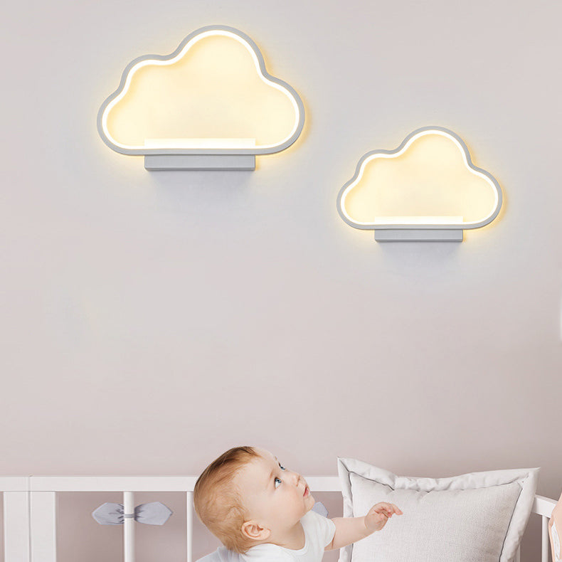Zeitgenössische Einfachheit Aluminium Wolke Rahmen Silikon Streifen LED Kinder Wand Leuchte Lampe Für Schlafzimmer 