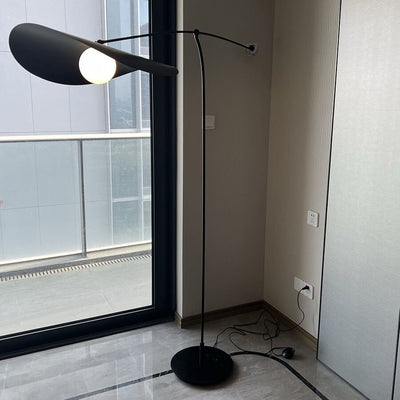 Nordic Minimalist Iron Frame Leaf Shape 1-Light Standing Floor Lamp