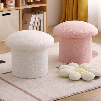 Pouf repose-pieds en velours de forme champignon pour salon, simplicité contemporaine 
