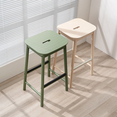 Repose-pieds rectangulaire en bouleau minimaliste moderne pour tabouret de bar pour salle à manger 