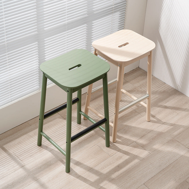 Repose-pieds rectangulaire en bouleau minimaliste moderne pour tabouret de bar pour salle à manger 