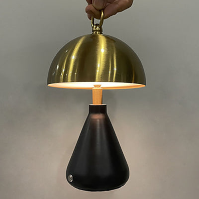 Lampe de table LED en acrylique avec base en métal en forme de cône champignon rond nordique contemporain pour salon 