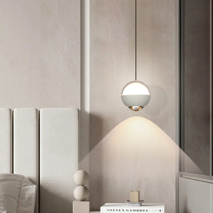 Moderne Einfachheit Ball Aluminium Acrylglas LED Pendelleuchte Liftable Für Nachttisch 
