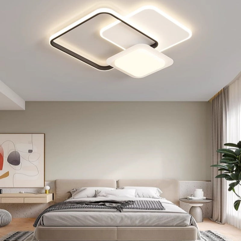 Moderne minimalistische runde quadratische Eisen Acryl LED Unterputz Deckenleuchte für Schlafzimmer 