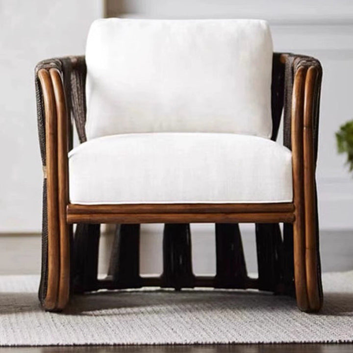 Contemporary Scandinavian Square Aluminum Alloy Woven Rope Fabric Chair Backrest Armrest For Living Room