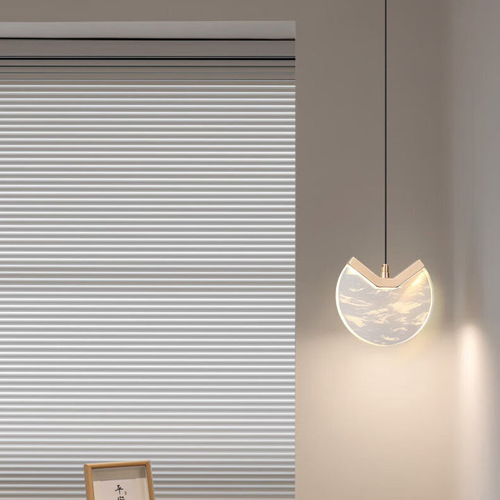 Moderne unbedeutende runde Hardware-Kristall-LED-Pendelleuchte für Schlafzimmer 