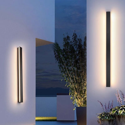 Applique murale LED en aluminium acrylique rectangulaire longue et minimaliste moderne pour jardin 
