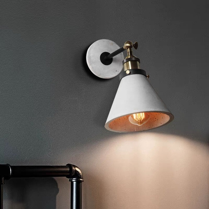 Applique murale contemporaine en aluminium évasé rond industriel avec 1 lumière pour salon 