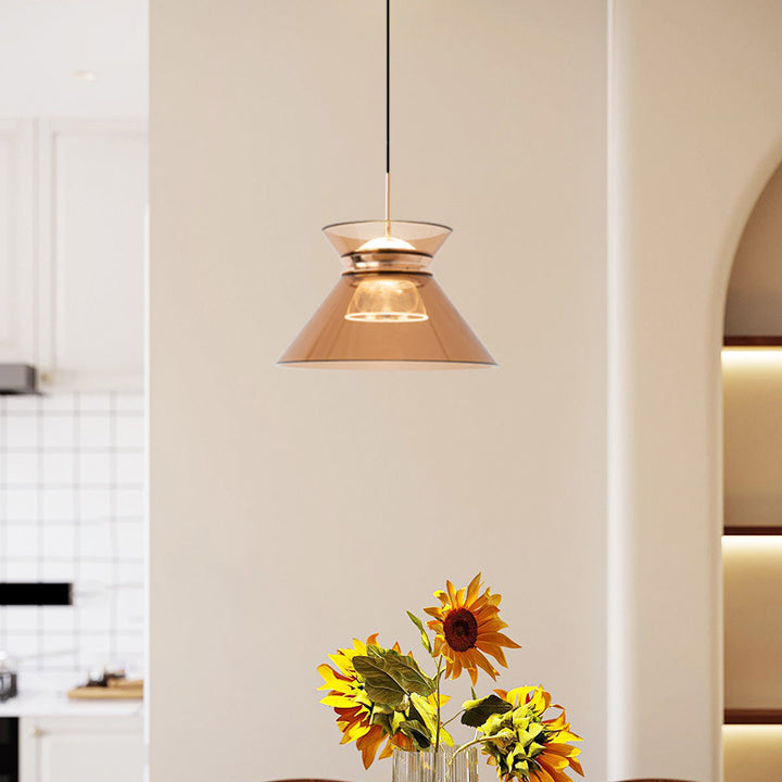 Modern Simplicity Aluminum Acrylic Tapered Hourglass LED Pendant Light For Bedside