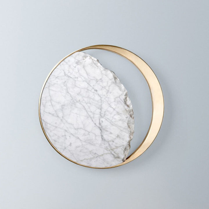 Aplique de pared LED con anillo de metal de mármol nórdico contemporáneo para dormitorio 