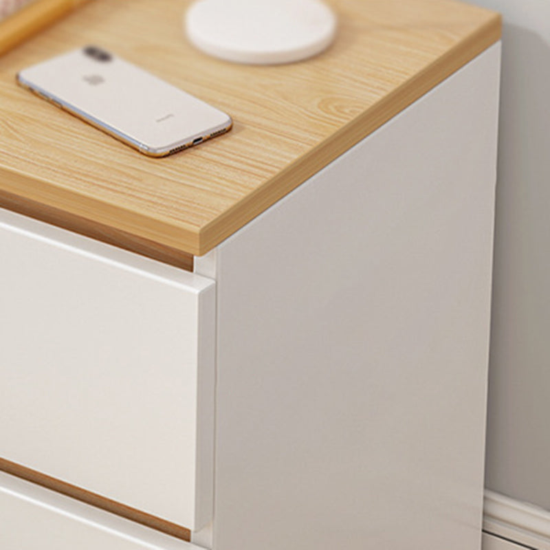 Mesita de noche rectangular minimalista moderna con panel de densidad de 2/3 cajones para el dormitorio 