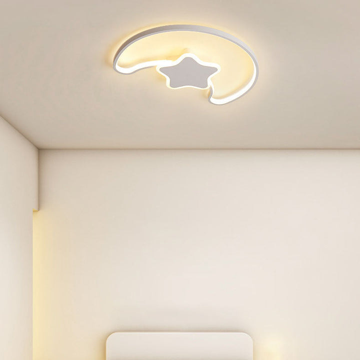 Zeitgenössische kreative Stern Mond Acryl Schatten Eisen LED Unterputz Deckenleuchte für Wohnzimmer 