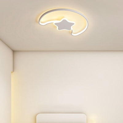 Zeitgenössische kreative Stern Mond Acryl Schatten Eisen LED Unterputz Deckenleuchte für Wohnzimmer 
