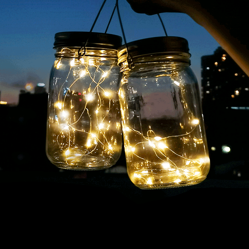 Luces de cadena LED en forma de estrella de alambre de cobre de acero inoxidable con vidrio solar impermeable de estilo Art Deco moderno para iluminación exterior de jardín 