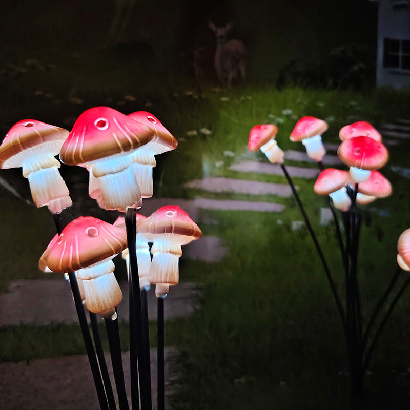 Moderne Art Deco Solar Wasserdichte Pilz Zweig Kunststoff Edelstahl LED Outdoor Boden Stecker Licht Für Garten 