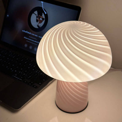 Modern Minimalist Mushroom Glass 1-Light Table Lamp