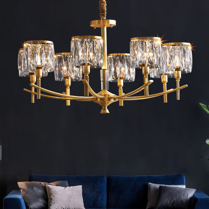 Contemporary Luxury Branch Crystal Copper 6/8/10/15 Light Chandelier For Living Room