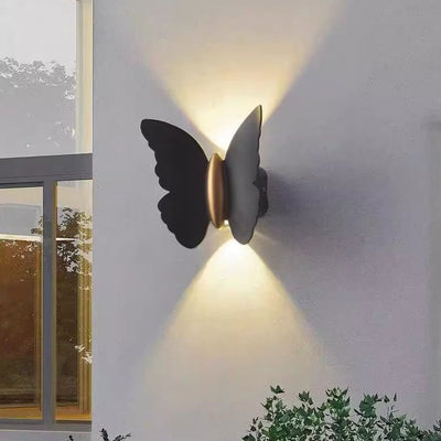 Applique Murale LED Extérieure en Aluminium Étanche Minimaliste Moderne avec Papillon pour Patio Extérieur 