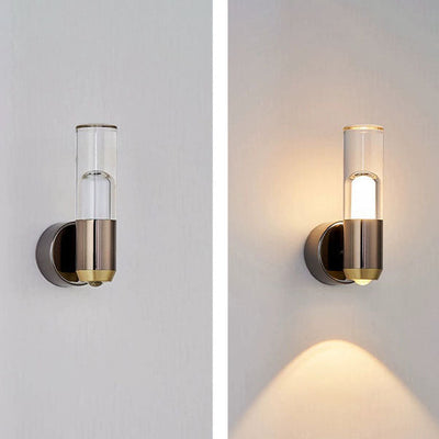 Applique murale LED contemporaine en colonne acrylique en aluminium de luxe pour salon 