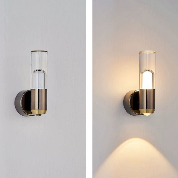 Applique murale LED contemporaine en colonne acrylique en aluminium de luxe pour salon 