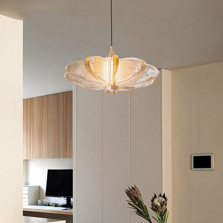 Suspension LED en acier au carbone avec abat-jour en acrylique à carreaux créatifs contemporains pour salon 