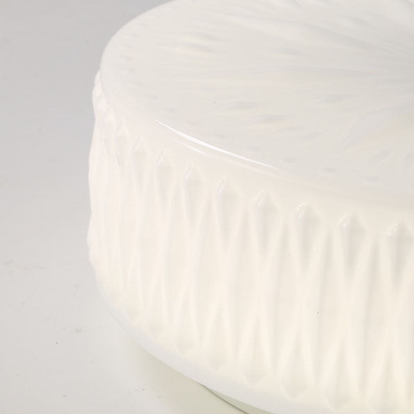 Plafonnier LED en verre gravé cylindrique de simplicité contemporaine pour salon 