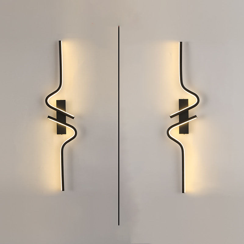 Zeitgenössische kreative Streifen Aluminium Silikongel LED Wandleuchte Lampe für Wohnzimmer 