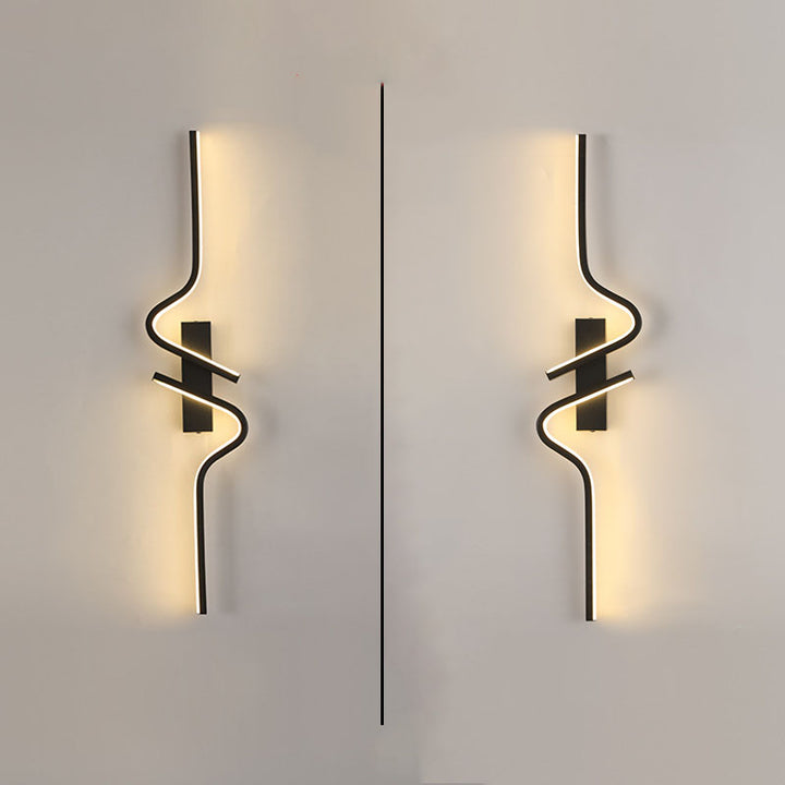 Zeitgenössische kreative Streifen Aluminium Silikongel LED Wandleuchte Lampe für Wohnzimmer 