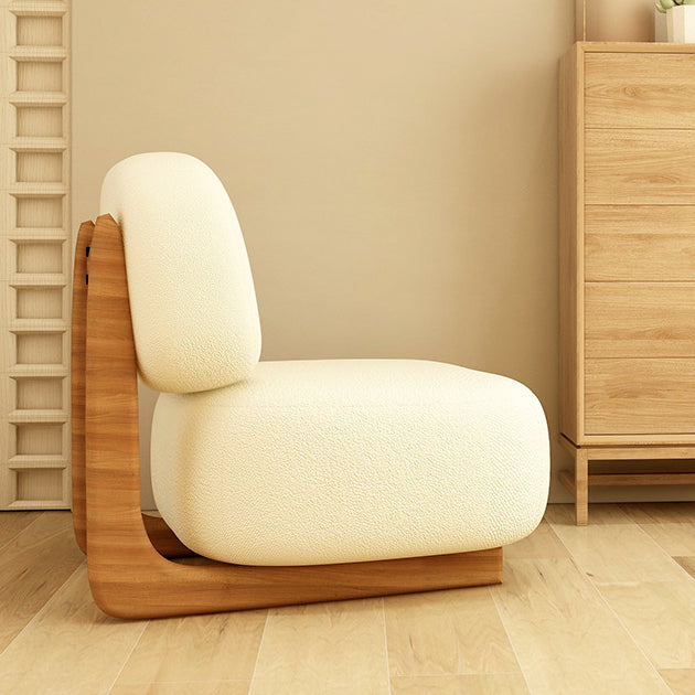 Contemporary Nordic Square Rectangular Fabric Pine Accent Chair Backrest For Living Room