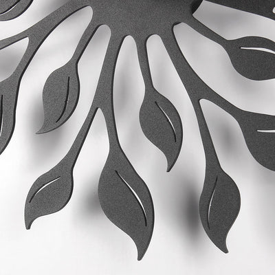 Applique murale contemporaine créative en fer à une lumière avec feuille ronde pour salon 
