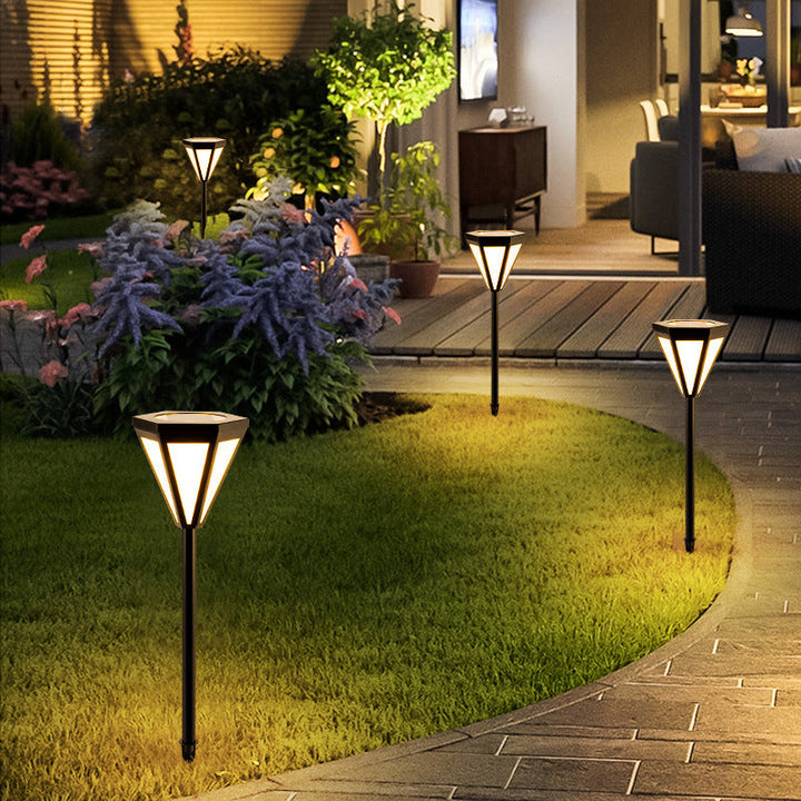 Lumière de paysage LED à piquet de sol en fer acrylique solaire étanche minimaliste moderne pour jardin 