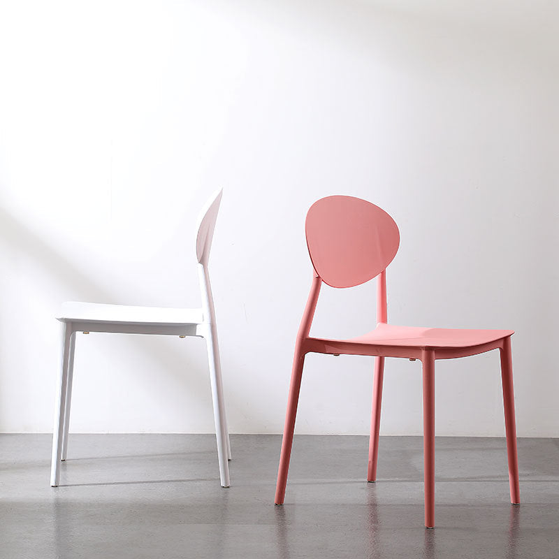 Contemporary Nordic Square PP Dining Chair Backrest Armless For Dining Room
