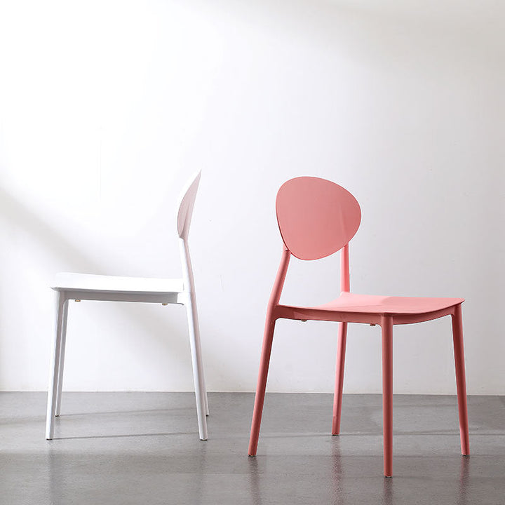 Contemporary Nordic Square PP Dining Chair Backrest Armless For Dining Room