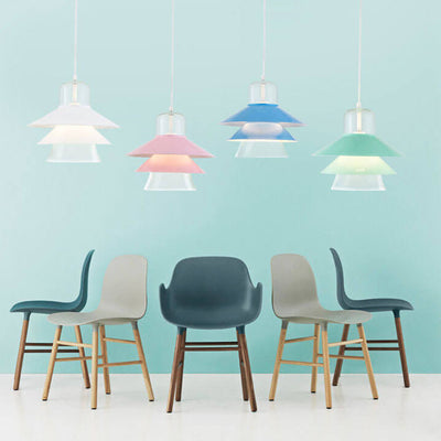 Nordic Minimalist Multi-Layer Cone Glass Hardware 1-Light Pendant Light