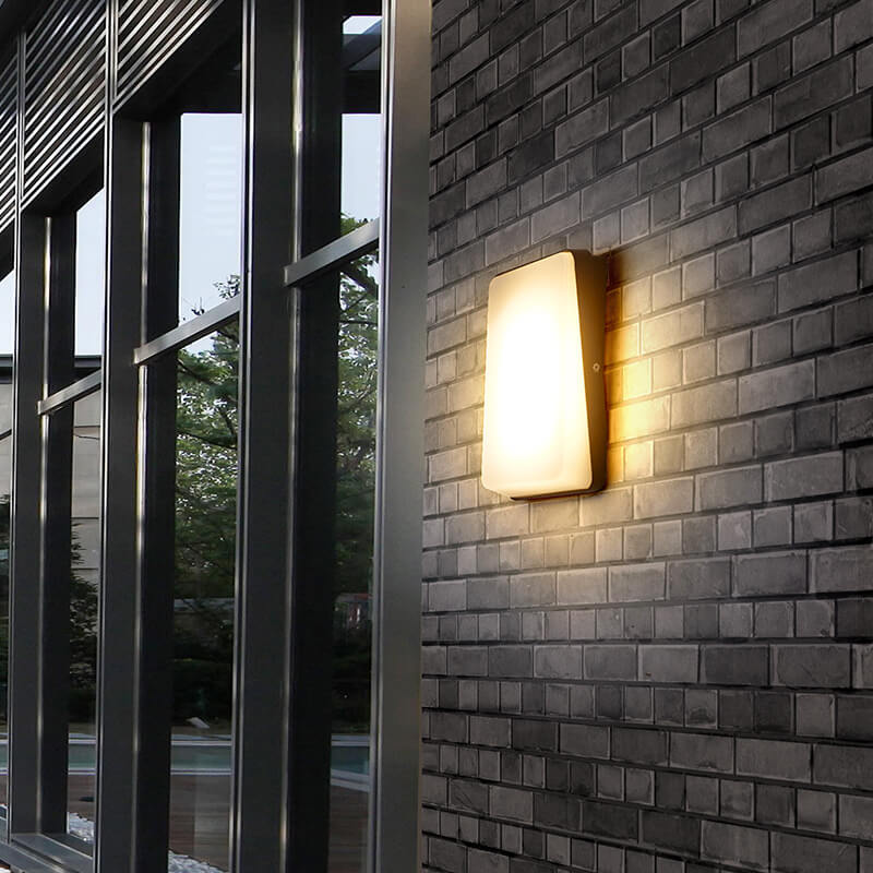 Lámpara de Aplique de Pared Impermeable Moderna Simple Rectangular de Aluminio LED para Exteriores 