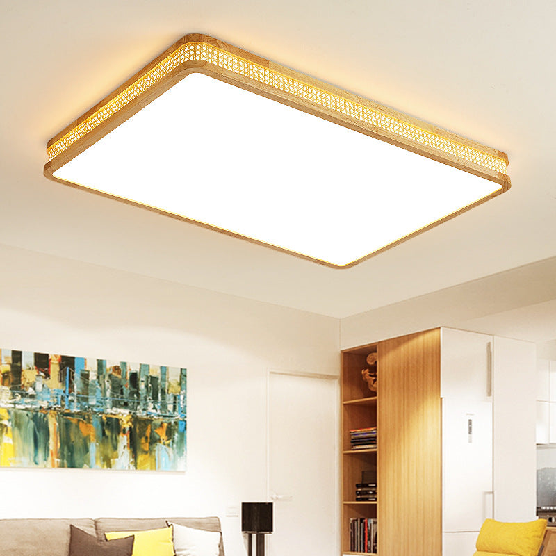 Luz de techo empotrada LED de madera acrílica cuadrada minimalista moderna para dormitorio 