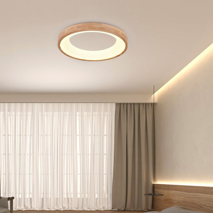 Luz de techo empotrada LED de roble acrílico anillo minimalista moderno para sala de estar 