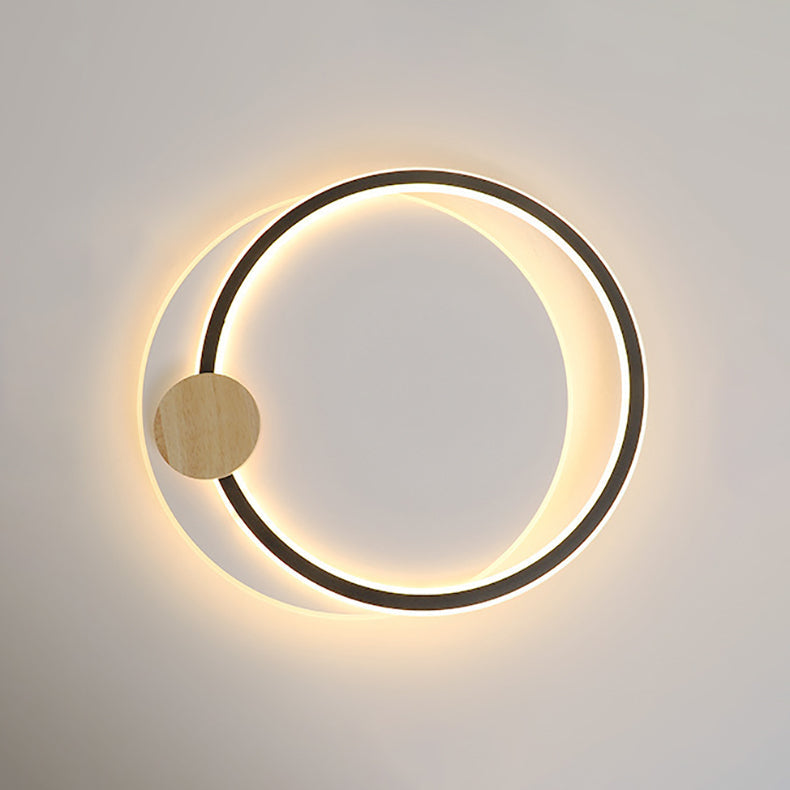 Zeitgenössische Einfachheit Eisen Kreis Ring Acryl LED Unterputz Deckenleuchte für Wohnzimmer
