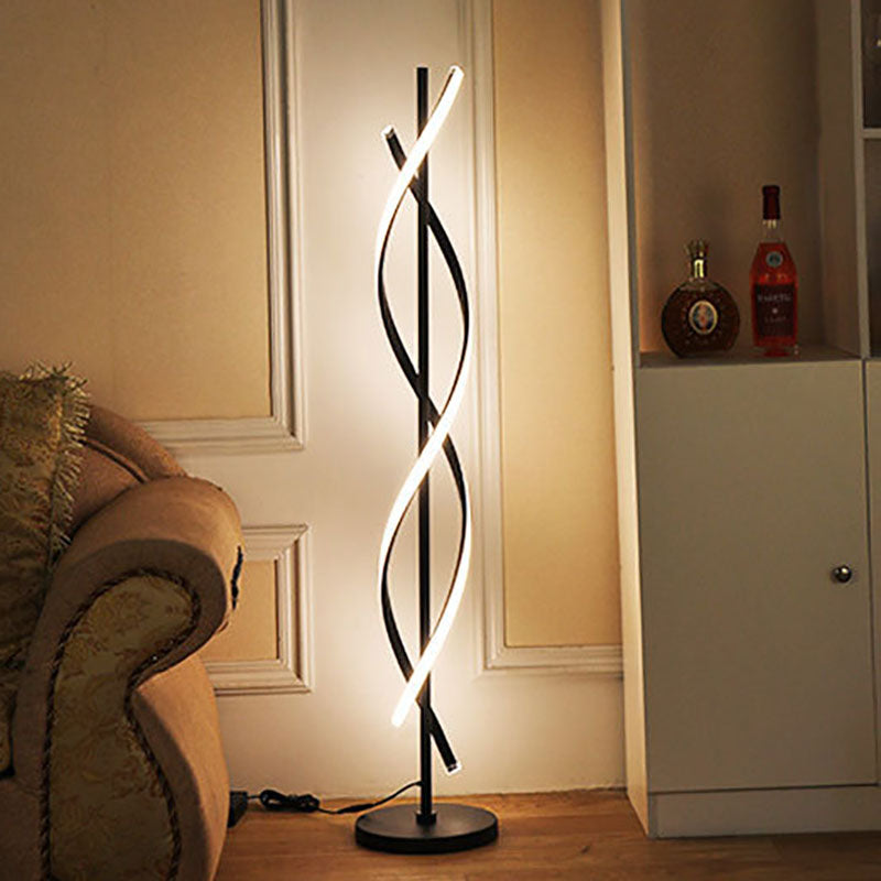 Minimalist 1-Light Spiral LED Standing Floor Lamps