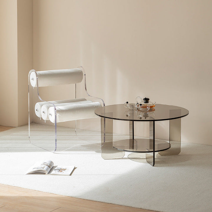 Cylindre créatif contemporain Chaise en tissu acrylique Dossier sans accoudoirs pour salon 