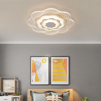 Modern Acrylic Multi-Layer Flower Shape LED Flush Mount Ceiling Light