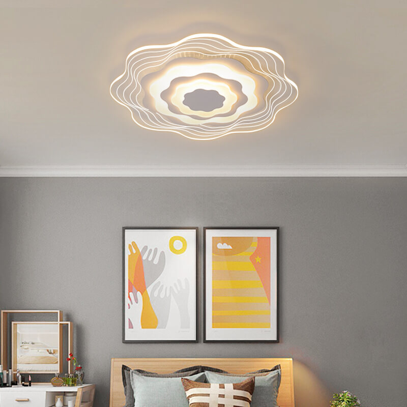Modern Acrylic Multi-Layer Flower Shape LED Flush Mount Ceiling Light