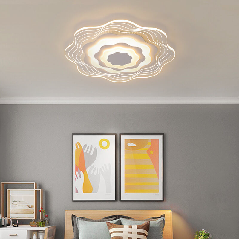 Modern Acrylic Multi-Layer Flower Shape LED Flush Mount Ceiling Light