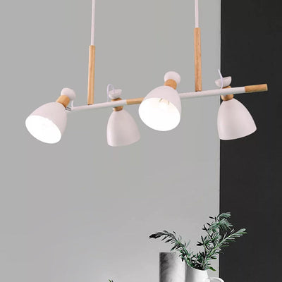 Moderne minimalistische Kuppel Eisen Metall 4-Licht Insel Licht Kronleuchter für Esszimmer 