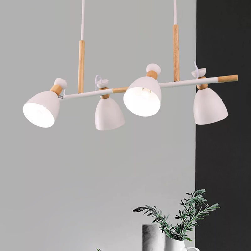Moderne minimalistische Kuppel Eisen Metall 4-Licht Insel Licht Kronleuchter für Esszimmer 