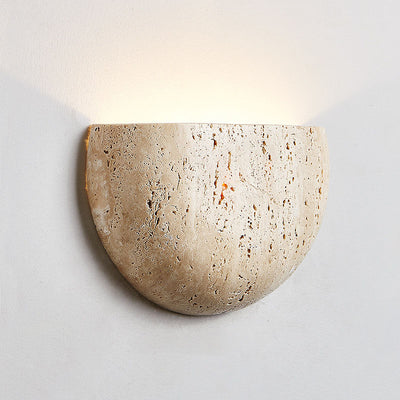 Traditionelle japanische ovale Stein-Wandleuchte mit 1 Licht für Wohnzimmer 