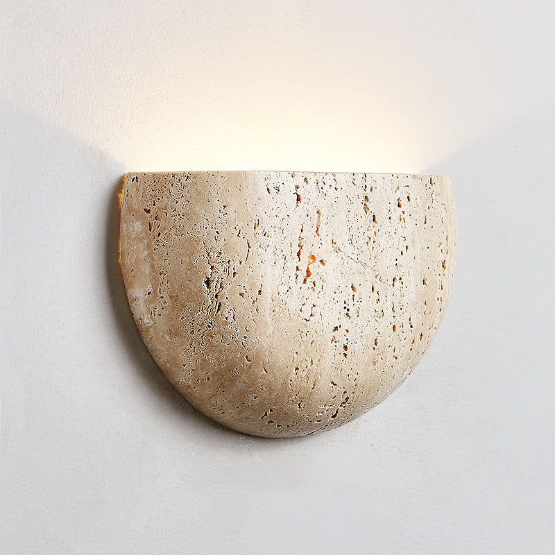 Traditionelle japanische ovale Stein-Wandleuchte mit 1 Licht für Wohnzimmer 